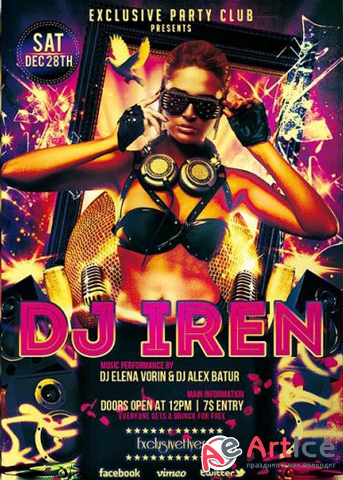 DJ Iren Premium Flyer V2 Template