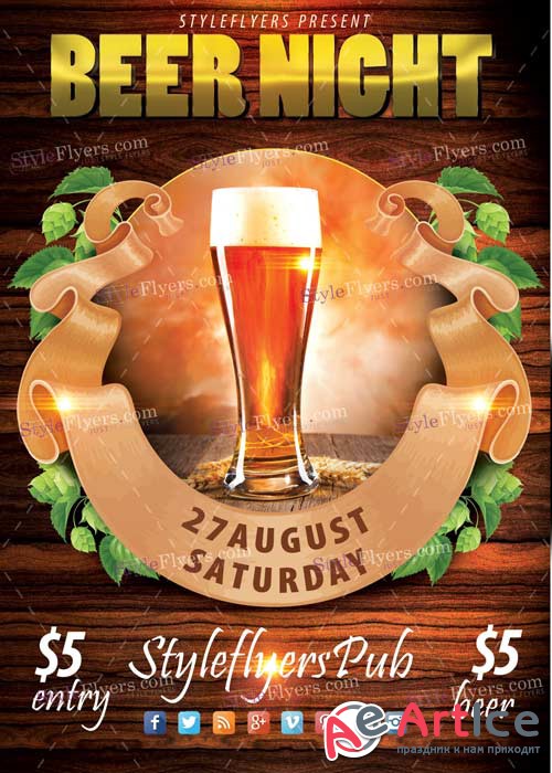 Beer Night V7 PSD Flyer Template