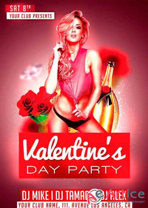 Valentines Day V9 Club Flyer Template