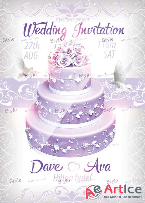 Wedding Invitatin V5 PSD Flyer Template