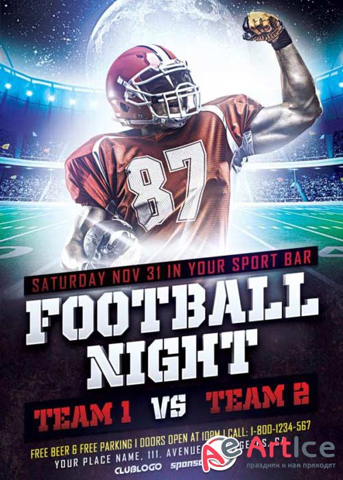 Football Sports V8 Flyer Template