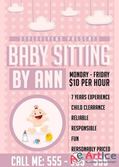 Babysitting V1 PSD Flyer Template