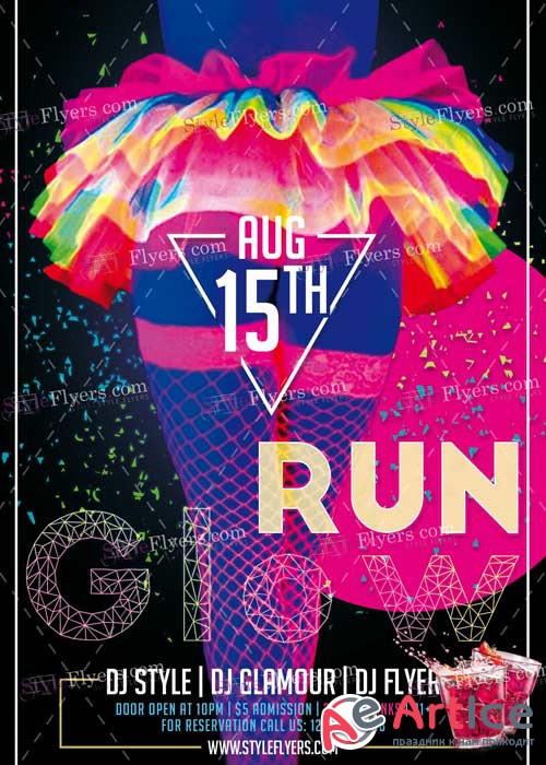 Glow Run V8 PSD Flyer Template