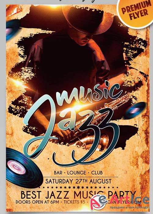 Jazz V5 Flyer PSD Template + Facebook Cover