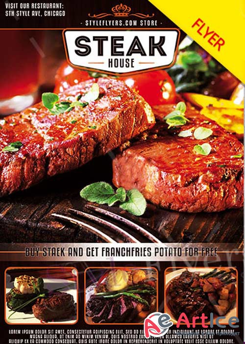 Steak House V6 PSD Flyer Template