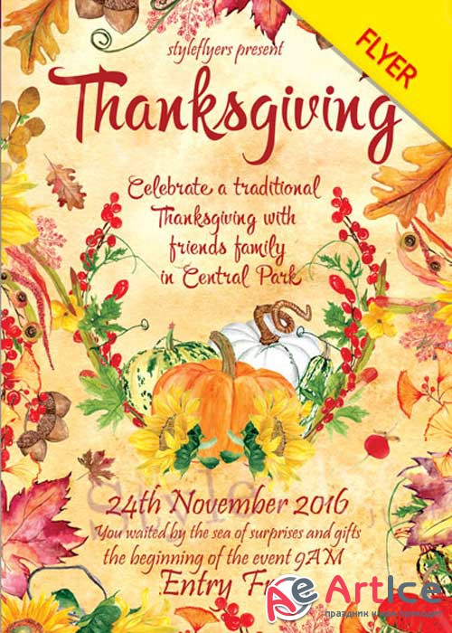 Thanksgiving V8 PSD Flyer Template