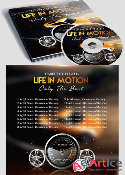 Life in Motion CD Cover PSD Template