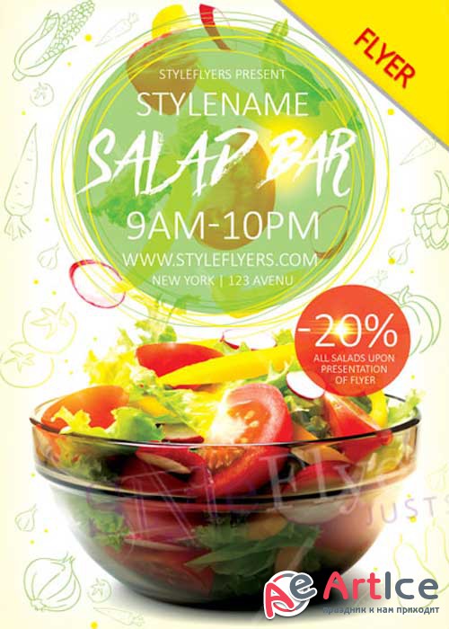 Salad Bar Flyer V1 PSD Flyer Template