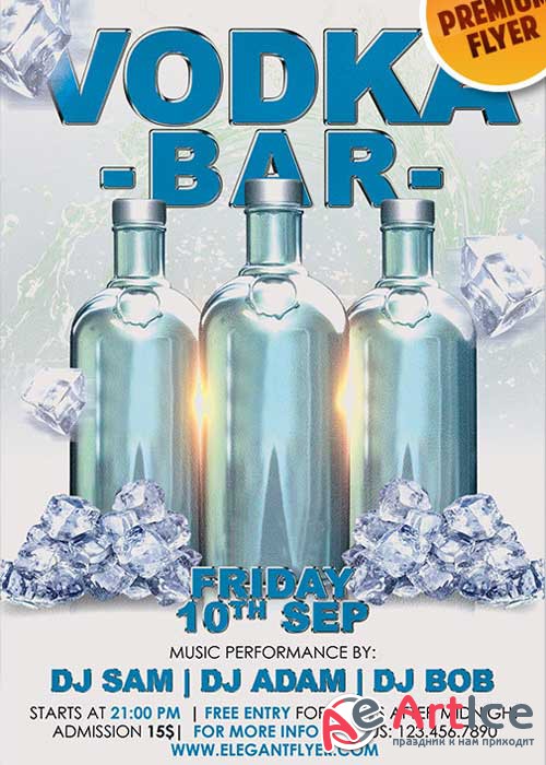 Vodka Bar V1 Flyer PSD Template + Facebook Cover