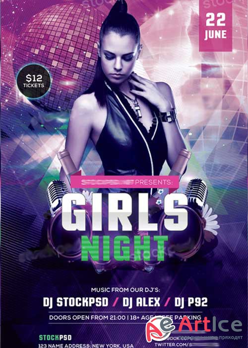 Girls Night Party V11 PSD Flyer Template