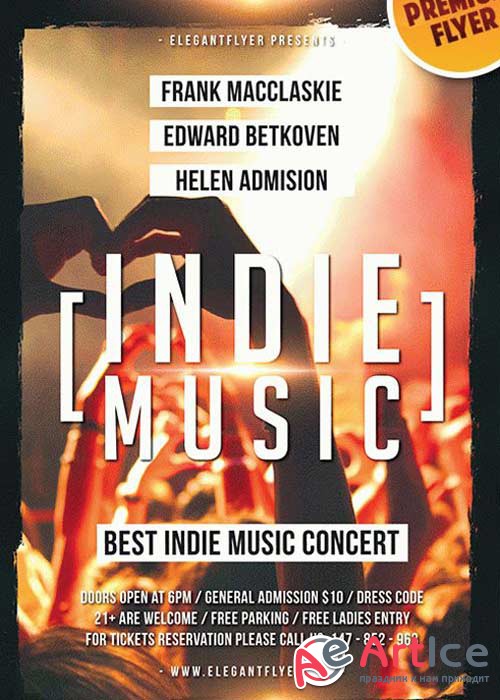 Indie Music V10 Flyer PSD Template + Facebook Cover