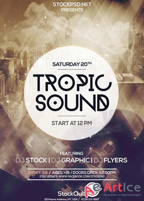 Tropic Sound V6 PSD Flyer