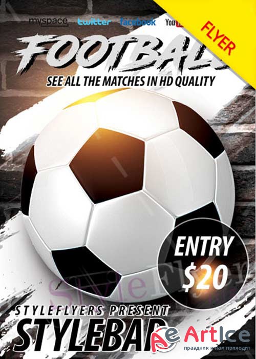 Football V14 PSD Flyer Template