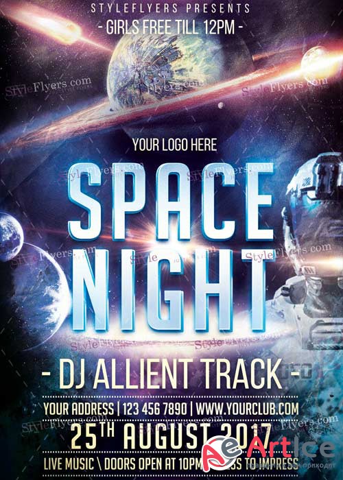 Space Trip V1 PSD Flyer Template