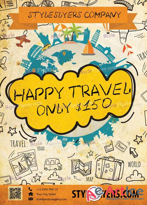 Happy Travel V3 PSD Flyer Template