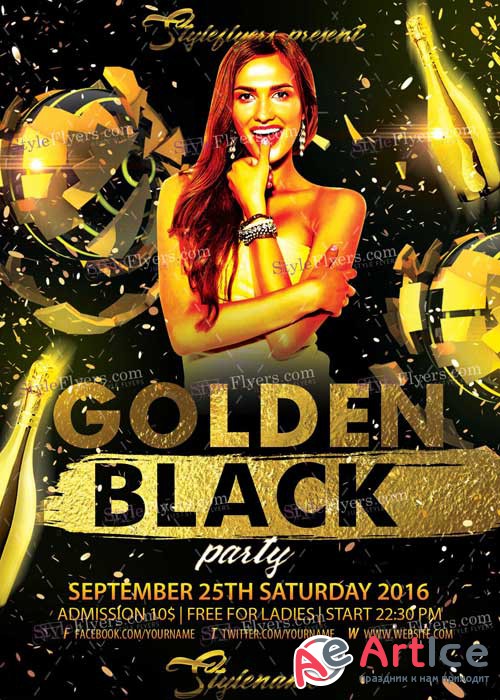 Golden Black V1 PSD Flyer Template