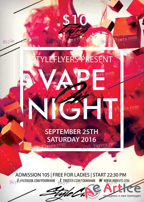 Vape On Night V1 PSD Flyer Template