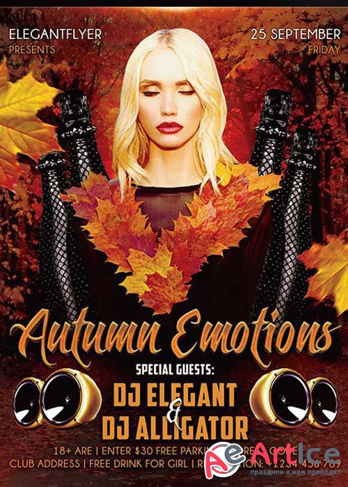 Autumn Emotions Flyer PSD V2 Template + Facebook Cover