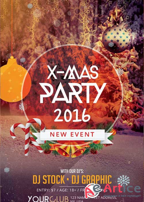 X-Mas Party 2016 V4 PSD Flyer