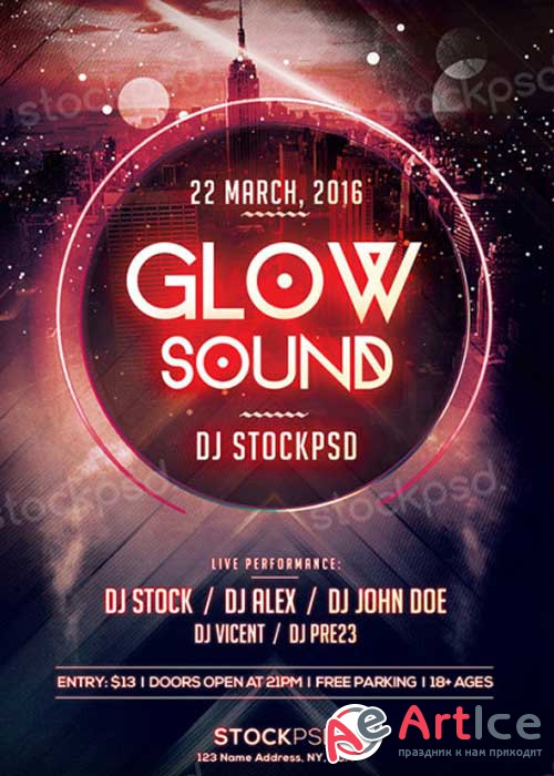 Glow Sound V3 PSD Flyer