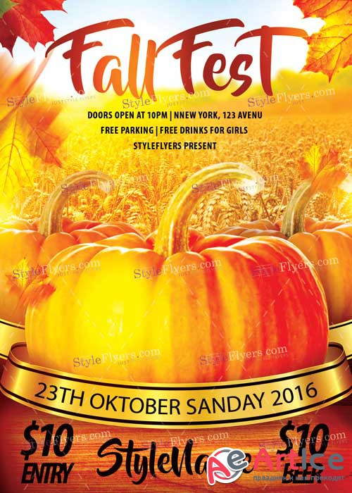 Fall Fest V1 PSD Flyer Template