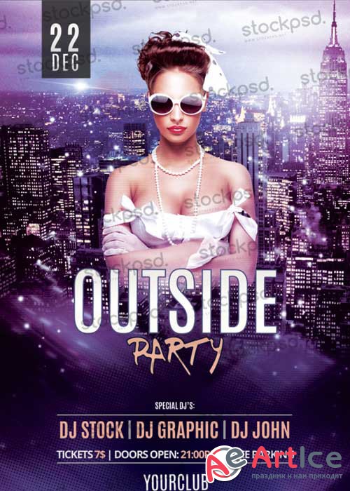 Outside Party V4 PSD Flyer