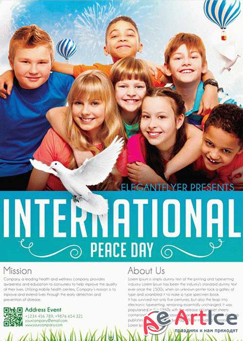 International Peace Day V2 Flyer PSD Template + Facebook Cover