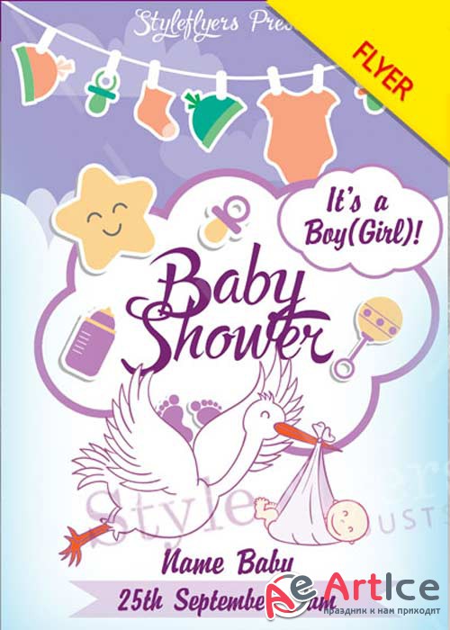 Baby Shower V5 PSD Flyer Template