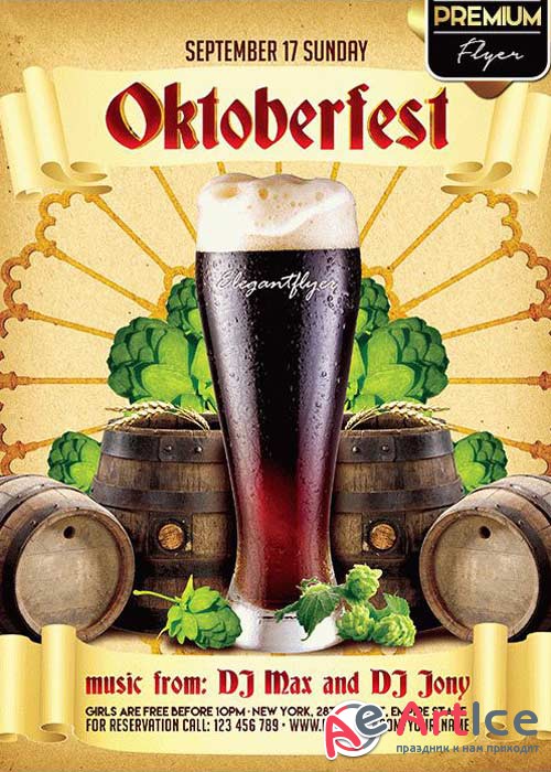 Oktoberfest Flyer PSD V11Template + Facebook Cover