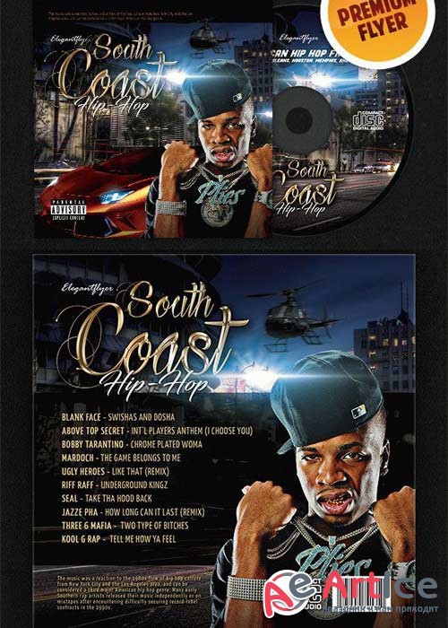 South Coast Hip-Hop CD Cover PSD Template