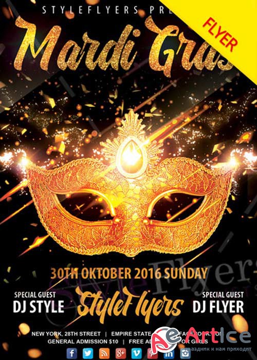 Mardi Gras V11 PSD Flyer Template