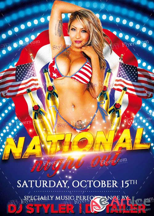 National Night Out PSD V4 Flyer Template