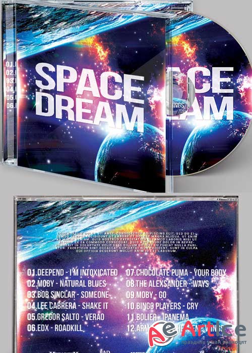 Space Dream V3 CD Cover PSD Template