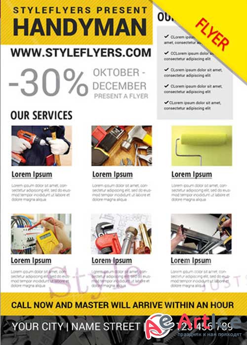 Handyman V5 PSD Flyer Template