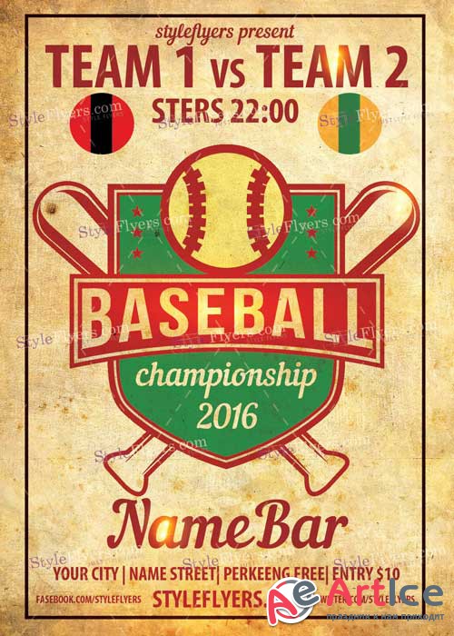 Baseball V11 PSD Flyer Template