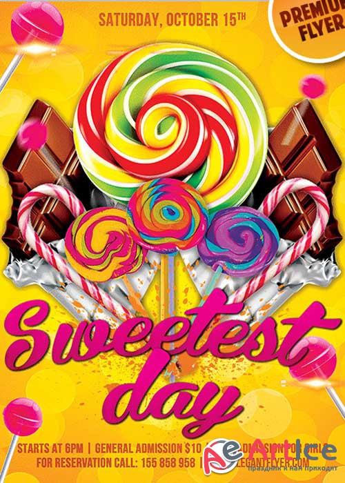 Sweetest Day V7 Flyer PSD Template + Facebook Cover