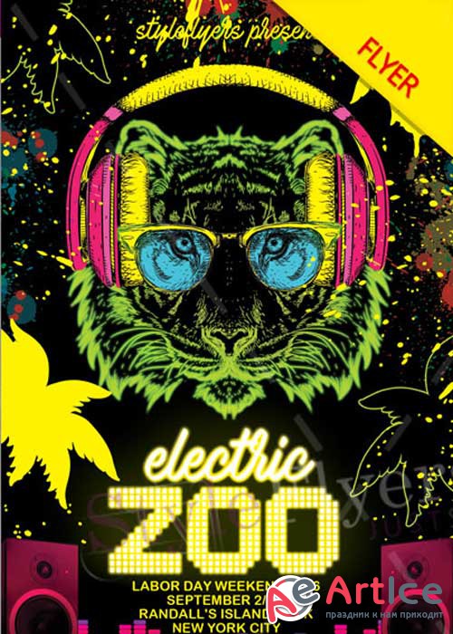 Electriczoofestival PSD V12 Flyer Template