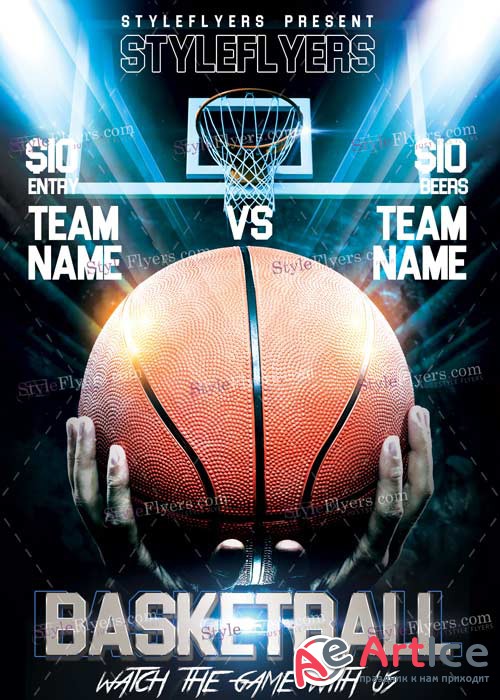 Basketball PSD V9 Flyer Template