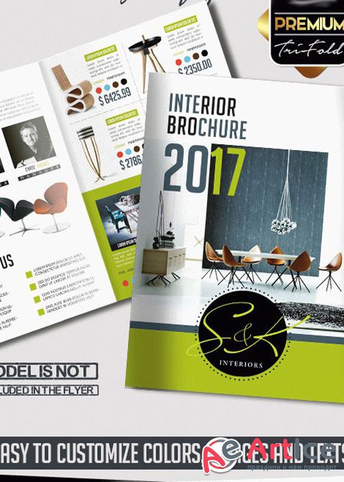 Interior Premium Bi-Fold PSD V4 Brochure Template