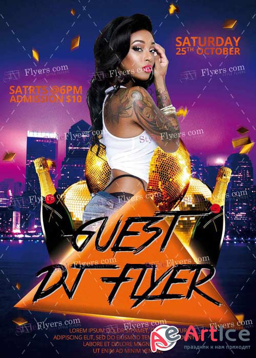 Guest Dj Party PSD V14 Flyer Template