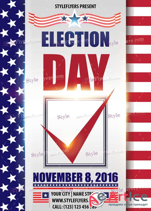 Election Day PSD V2 Flyer Template