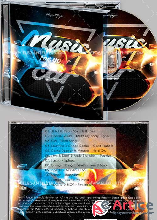 Music for Your Car V1 Premium CD Cover PSD Template