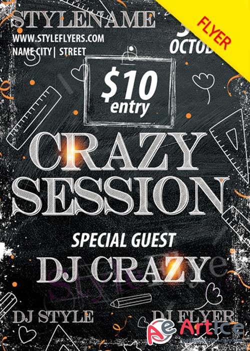 Crazy Session V1 PSD Flyer Template