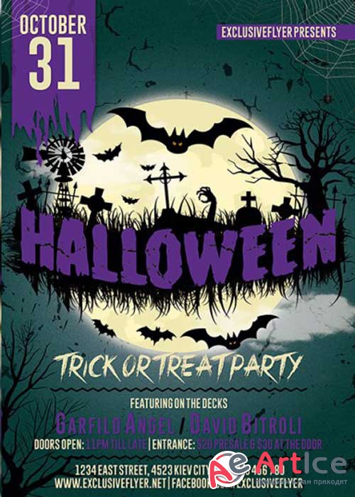 Halloween V28 Premium Flyer Template + Facebook Cover