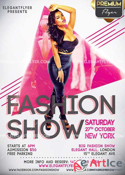 Fashion Show V2 Flyer PSD Template + Facebook Cover