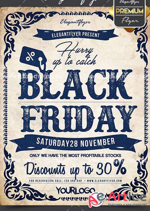 Black Friday V02 Flyer PSD Template + Facebook Cover