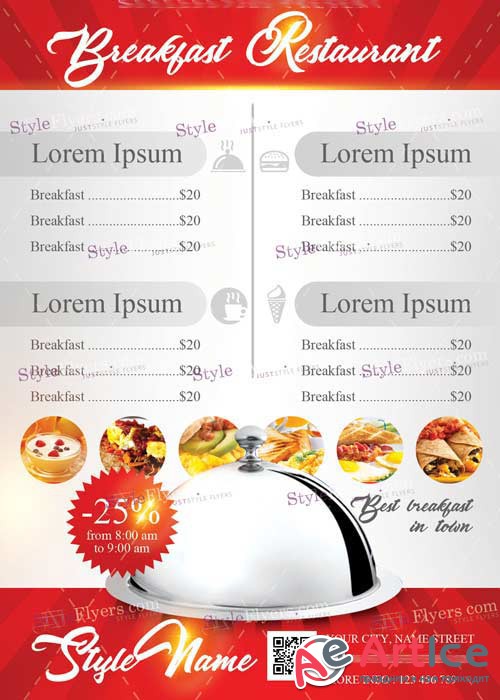 Breakfast Restaurant PSD V12 Flyer Template