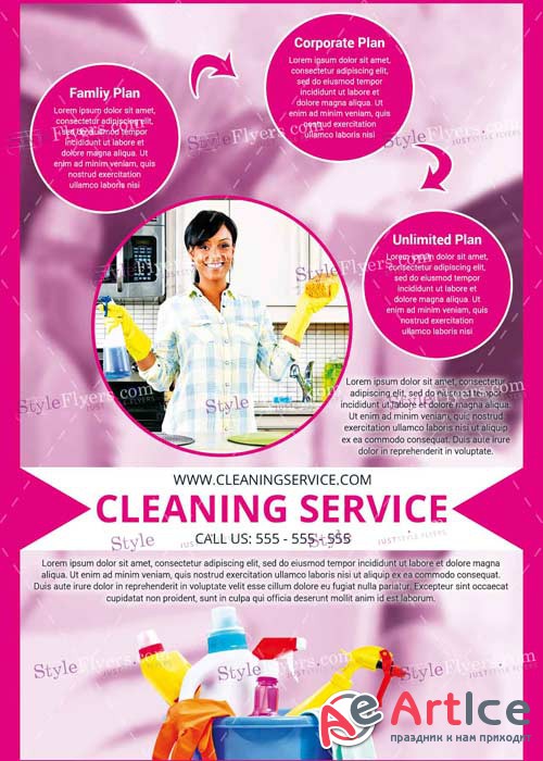 Cleaning House V5 PSD Flyer Template