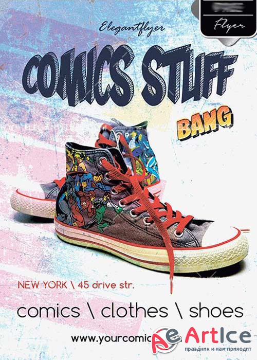 Comics Stuff V4 PSD Template + Facebook cover