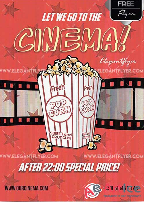 Cinema Time V5 Flyer PSD Template + Facebook cover